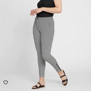 Betabrand Catstooth Skinny Leg Pencil Dress Pant Yoga Pants